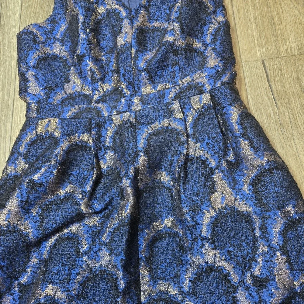 NWT J Crew Peacock Jacquard Fit and Flare Party Dress Size 9 - Picture 3 of 14